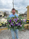 Cemetery Arrangements - Large Saddle (Purple)