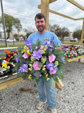 Cemetery Arrangements - Large Saddle (Purple / Pink)