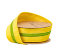 1 1/2" Wired Velvet Ribbon w/ Trim | Yellow w/ Green Trim | 10 Yard Roll