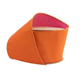 4" Wired Double-fused Dupioni Ribbon | Orange/Hot Pink | 10 Yard Roll