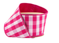 4" Wired Ribbon | Pink/White Medium Check w/ Pink Backing | 10 Yard Roll