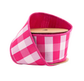 2 1/2" Wired Ribbon | Pink/White Medium Check w/ Pink Backing | 10 Yard Roll