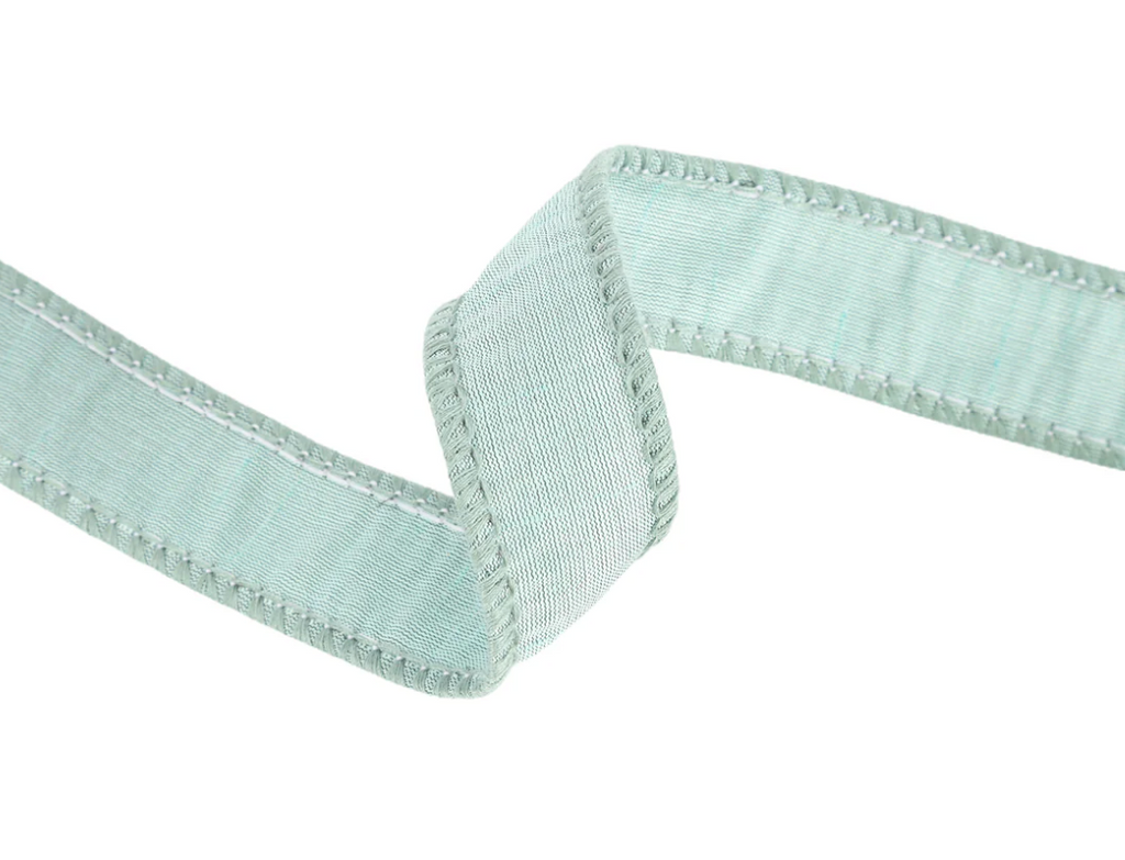1" Wired Dupioni Ribbon | Seafoam | 10 Yard Roll