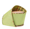 4" Wired Reversible Dupioni Ribbon | Moss w/ Moss Plaid Piping and Backing | 10 Yard Roll