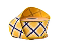 2 1/2" Wired Dupioni Ribbon | Blue/White/Yellow Bias Plaid w/ Yellow Backing | 10 Yard Roll