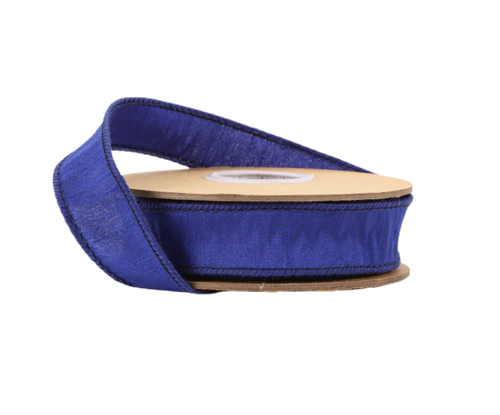 1" Wired Dupioni Ribbon | Royal | 10 Yard Roll